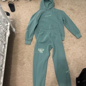 White Fox Boutique Teal Hoodie and Joggers Set